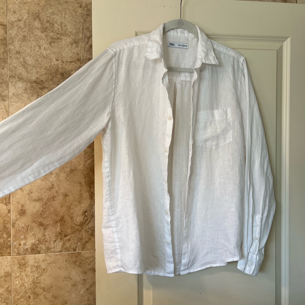 White button down from zara